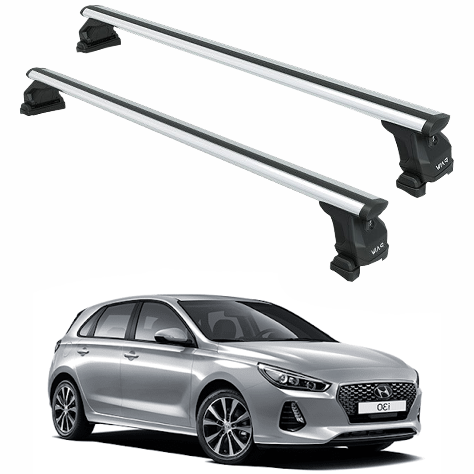 For Hyundai i30 2017-2025 Roof Rack Crossbars Screw Installation Fix Pro Model Silver For Hyundai i30 2017-2025 Roof Rack Crossbars Screw Installation Fix Pro Model Silver
